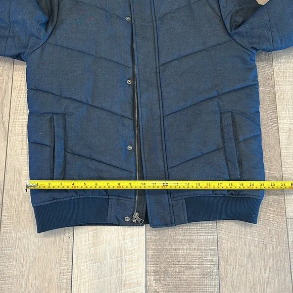 Banana Republic cotton denim-like puffer navy blue inside & outside pocket SZ M